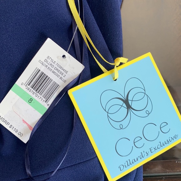 CeCe Mood Blue Sleeveless Dress. - Picture 7 of 11